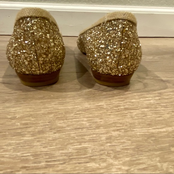 STUART WEITZMAN SZ 5.5 NBW GOLD SPARKLE BALLETFLAT - Picture 5 of 7
